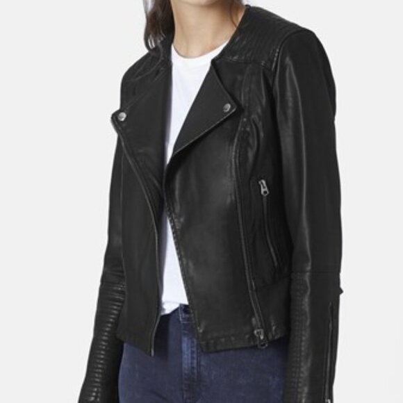 Topshop | Faux Leather Peplum Biker Jacket - Picture 1 of 12